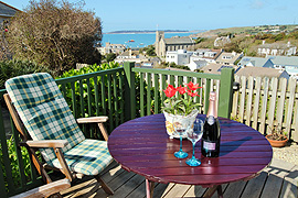 Decking area of the self-catering accommodation