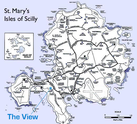Map of St. Mary's, Isles of Scilly.